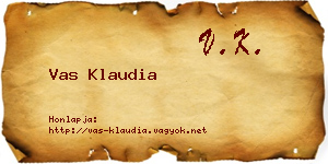Vas Klaudia névjegykártya